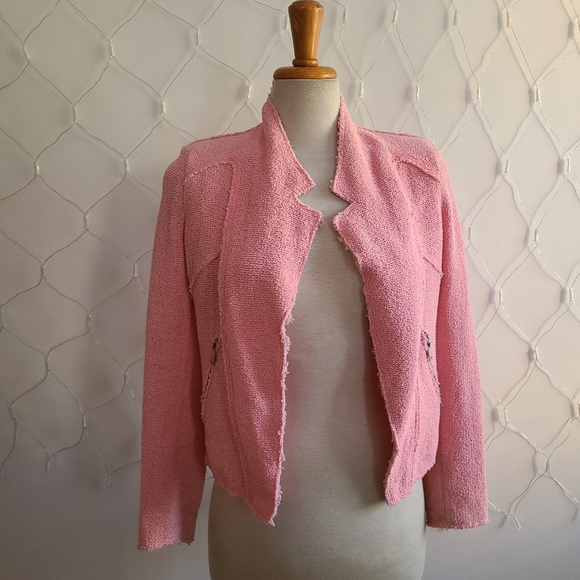 Zara Cropped Jacket / Bubble Gum / Size XS - Picture 1 of 8